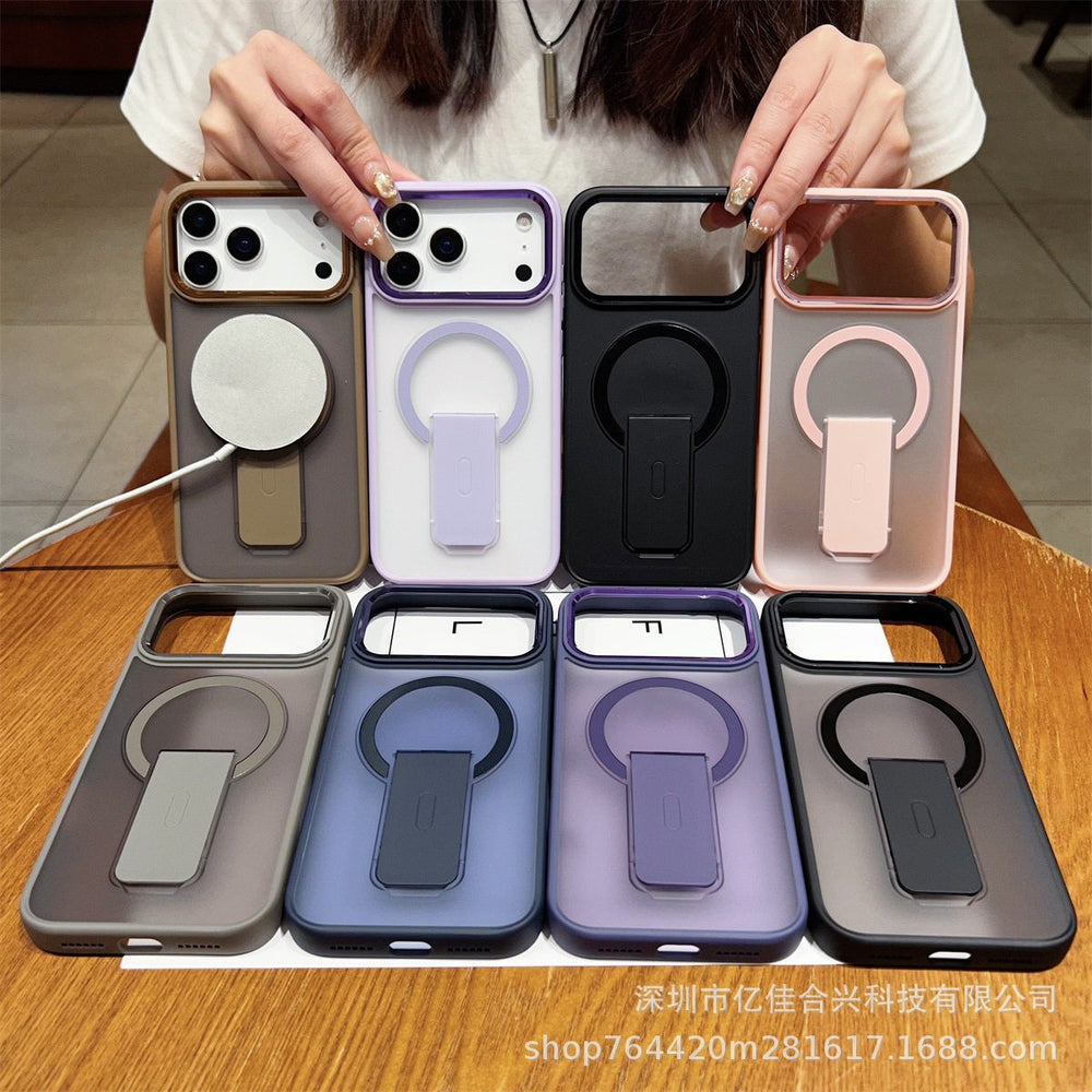 Xuanyin magnetic holder is suitable for iphone17promax mobile phone case apple 15 frosted skin hard case cross-border 16