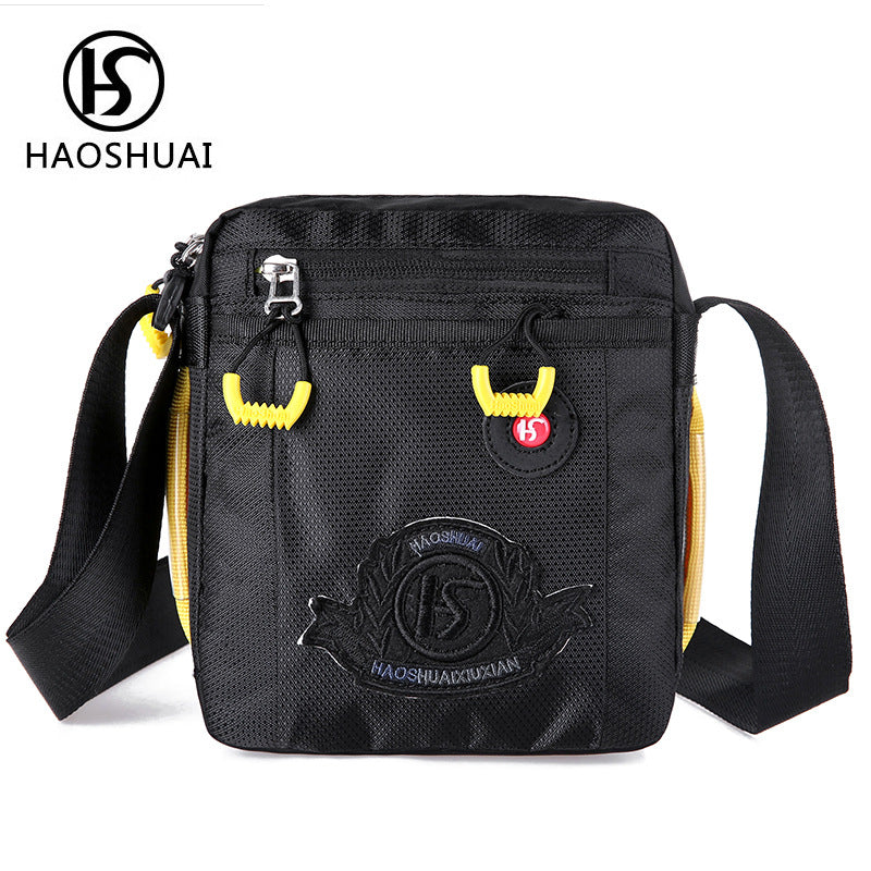New trendy men's nylon shoulder bag messenger bag large capacity casual men's waterproof outdoor backpack men's bag