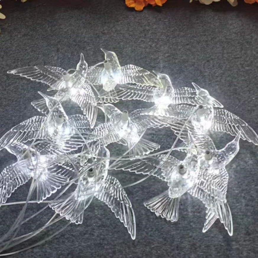 Wedding props ten acrylic transparent bird chandeliers wedding stage ceiling arrangement decorative lights luminous birds