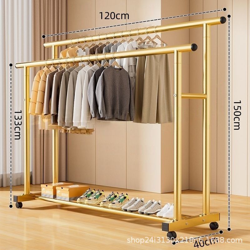 Simple clothes drying rack floor-standing clothes rack dormitory bedroom coat rack indoor balcony thickened rack for home