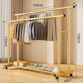 [25mm pipe diameter] 120cm-gold parallel bars + wheels