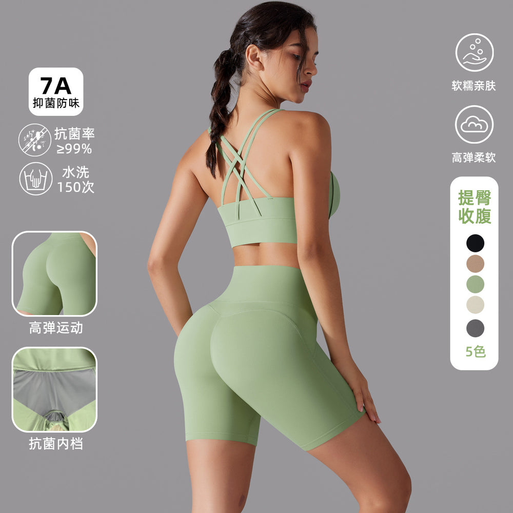 New arrival free underwear three-quarter shorts yoga suit beautiful back cross sports intimates fitness yoga suit