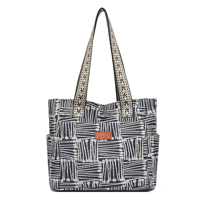 Niche styleeasiest for matchcasualstripes bag for women 2025new arrivalretrofashion large capacity shoulder bag work clothingtote bag
