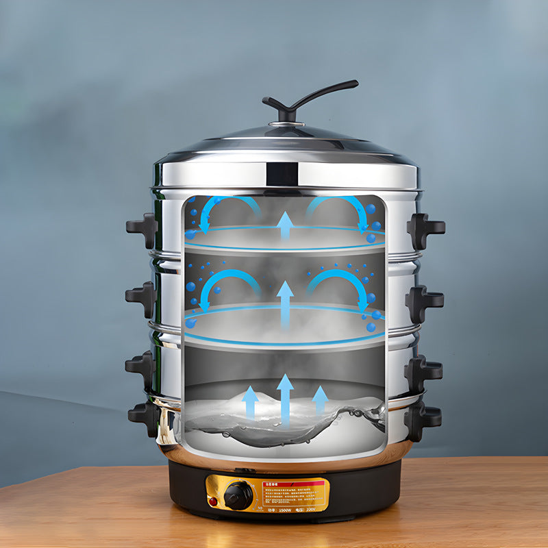 Multifunctional steamer electric steamer electric steamer three-layer stainless steel steamer for home steaming all-in-one electric steamer steaming buns