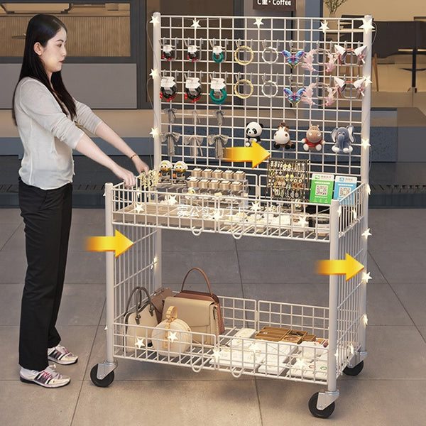 trolley supermarket shelves jewelry folding display stand night market stall grid promotion car mobile stall entrepreneurship