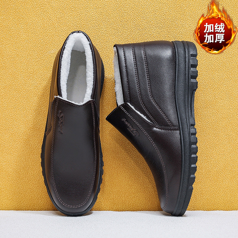 New arrivalheattech cotton shoesfashioneasiest for match soft bottom snow boots fleece-linedthickened cotton bootsfashion cotton leather shoes