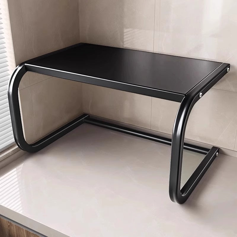 Microwave oven rack, oven & rice cooker organizer, household double-layer countertop desktop multifunctional storage shelf