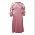 European and american women's clothing  summer new arrival: elegant lace patchwork, pleated, hollow-out, sexy plus size african dress - export quality