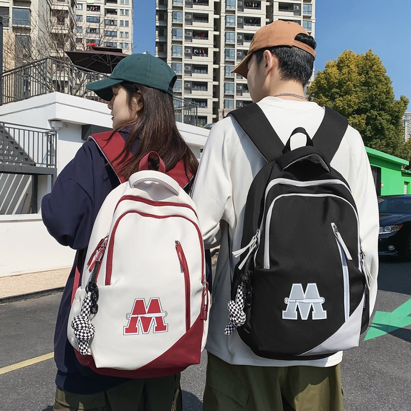 School bag, girls, college students, large-capacity middle school students, contrasting colors, simple niche design, backpack, fashion trend, men
