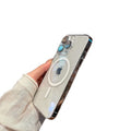 Iphone17/16promax mobile phone case pc hard case magnetic transparent with lens film suitable for apple 14/13 set
