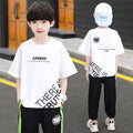 Boys' summer outfit set:  new arrival - stylish korean design for older boys, trendy short-sleeve set for boys