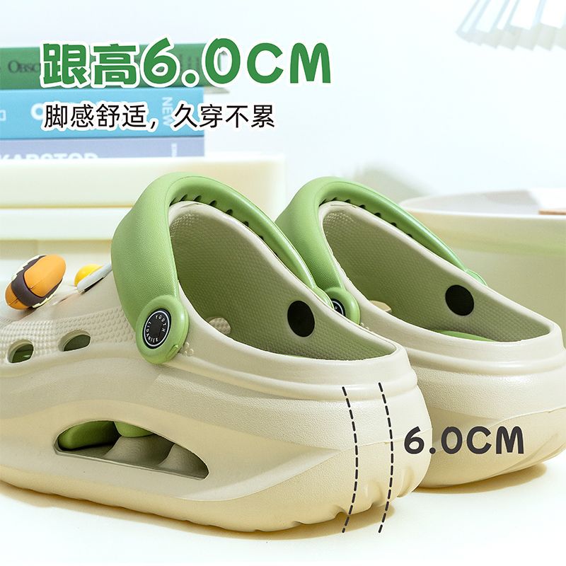 2025 new women's wedge platform clogs - summer outdoor wear, thick sole, two-wear style, chunky heel, non-slip beach sandals & slippers