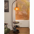 Medieval style living room grapefruit floor lamp next to the sofa living room bedroom bedside table storage all-in-one atmosphere vertical floor lamp