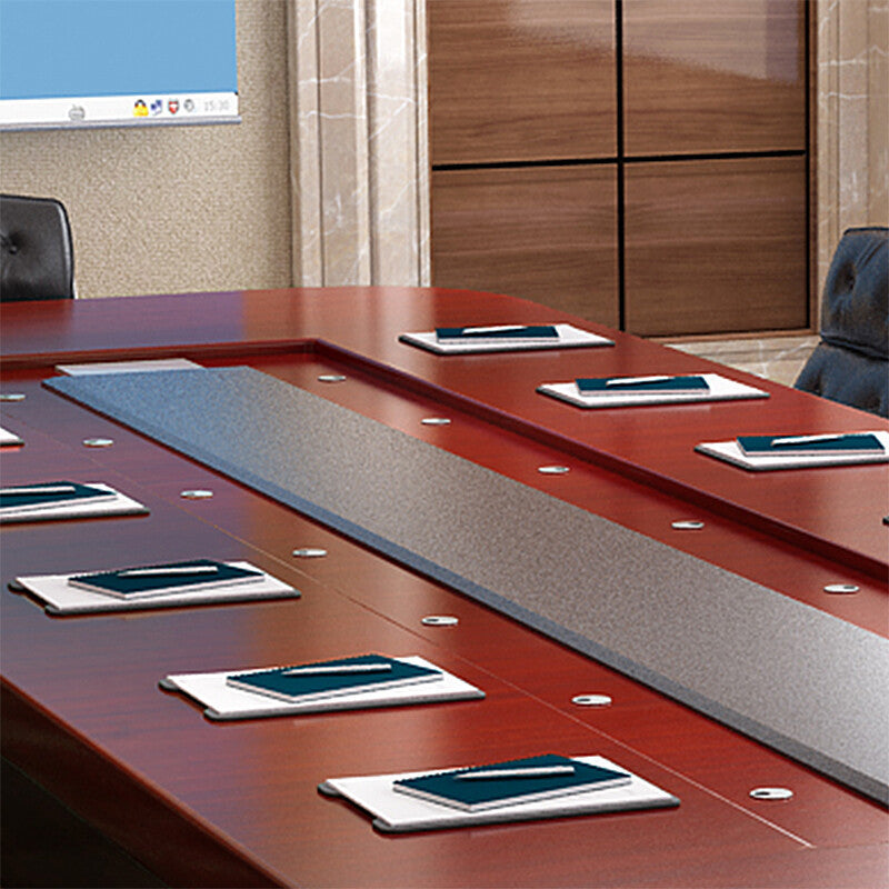 Saint li paint conference table with solid wood veneer, large oval negotiation table and chair set for corporations