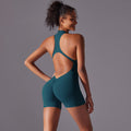 High-intensity workout backless yoga bodysuit - quick-dry, compression, zipper, barely-there feel, customizable fitness leotard