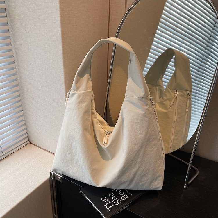 Cross-border fashion casual canvas tote bag women's 2025 new trendy versatile large-capacity underarm bag commuter shoulder bag