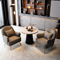 One table and two chairs [leather coffee table]