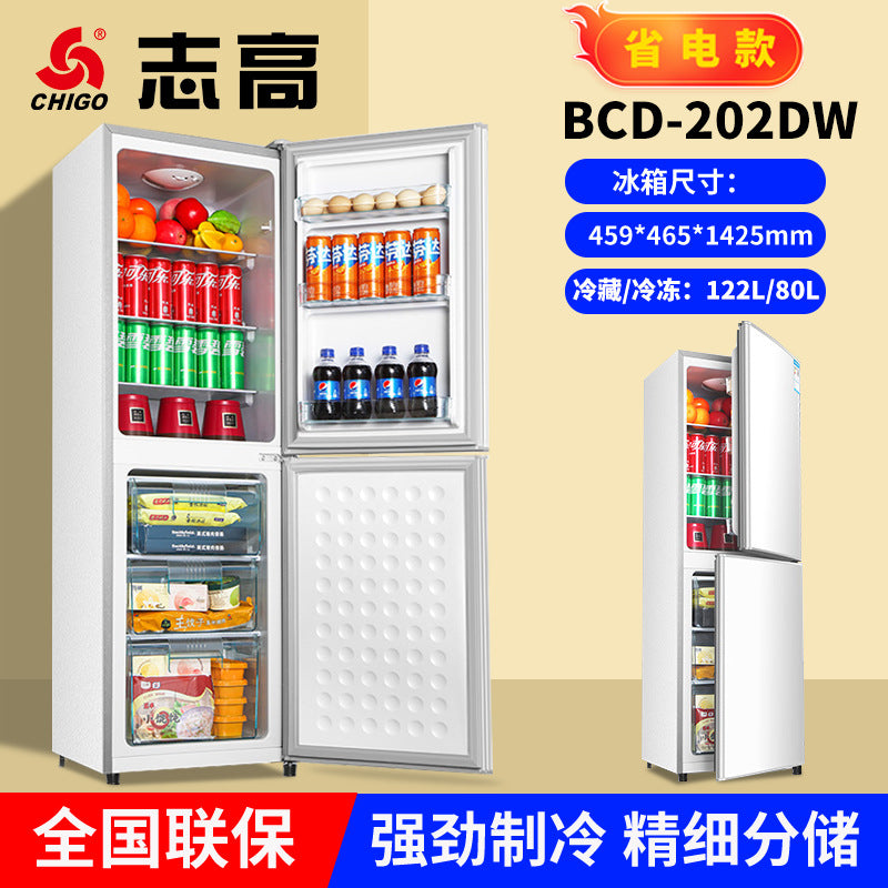 Chigo engineering procurement refrigerator specifications freezer refrigerator double door for homeexport small refrigerator factory wholesale