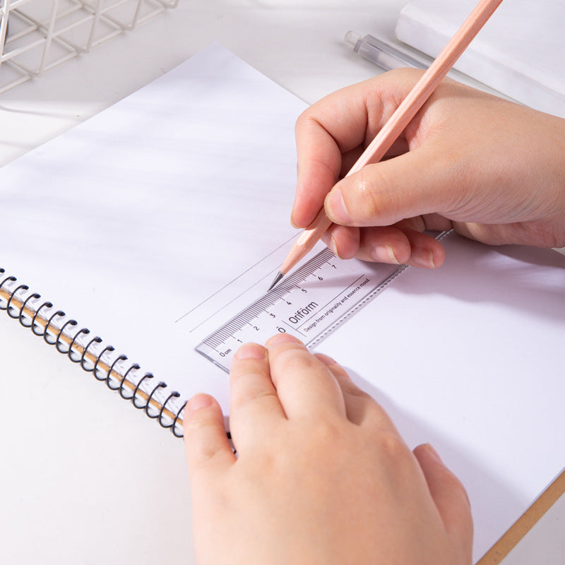 Deli 79752 ruler plastic transparent student transparent ruler drawing ruler 20cm with wavy line