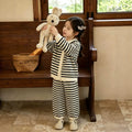 Girls' knitted sweater two-piece set - new autumn/winter collection - striped pants outfit for baby girls