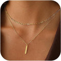 Layered paperclip figaro chain multi-layer necklace set - chic punk style women's jewelry - affordable luxury niche design