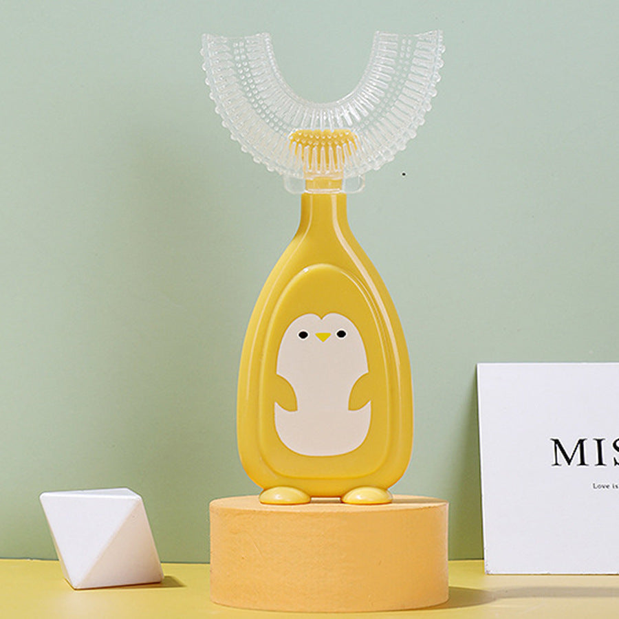 English card-mounted children's u-shaped toothbrush baby silicone soft-bristled toothbrush baby mouth-containing children's toothbrush wholesale