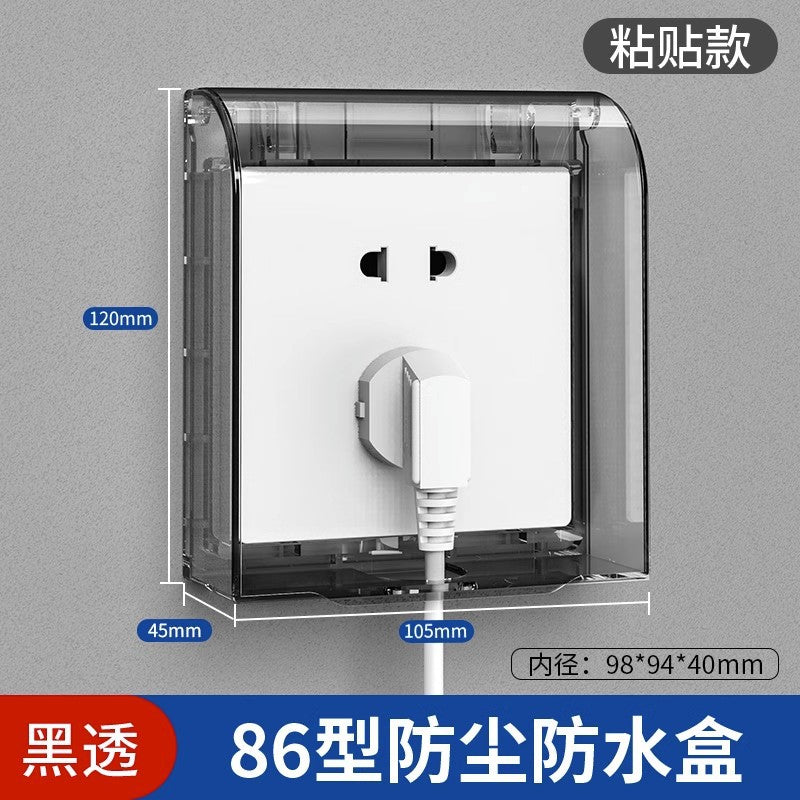 86-Type bathroom switch socket waterproof box, bathroom waterproof cover, socket protective cover, concealed splash-proof box wholesale
