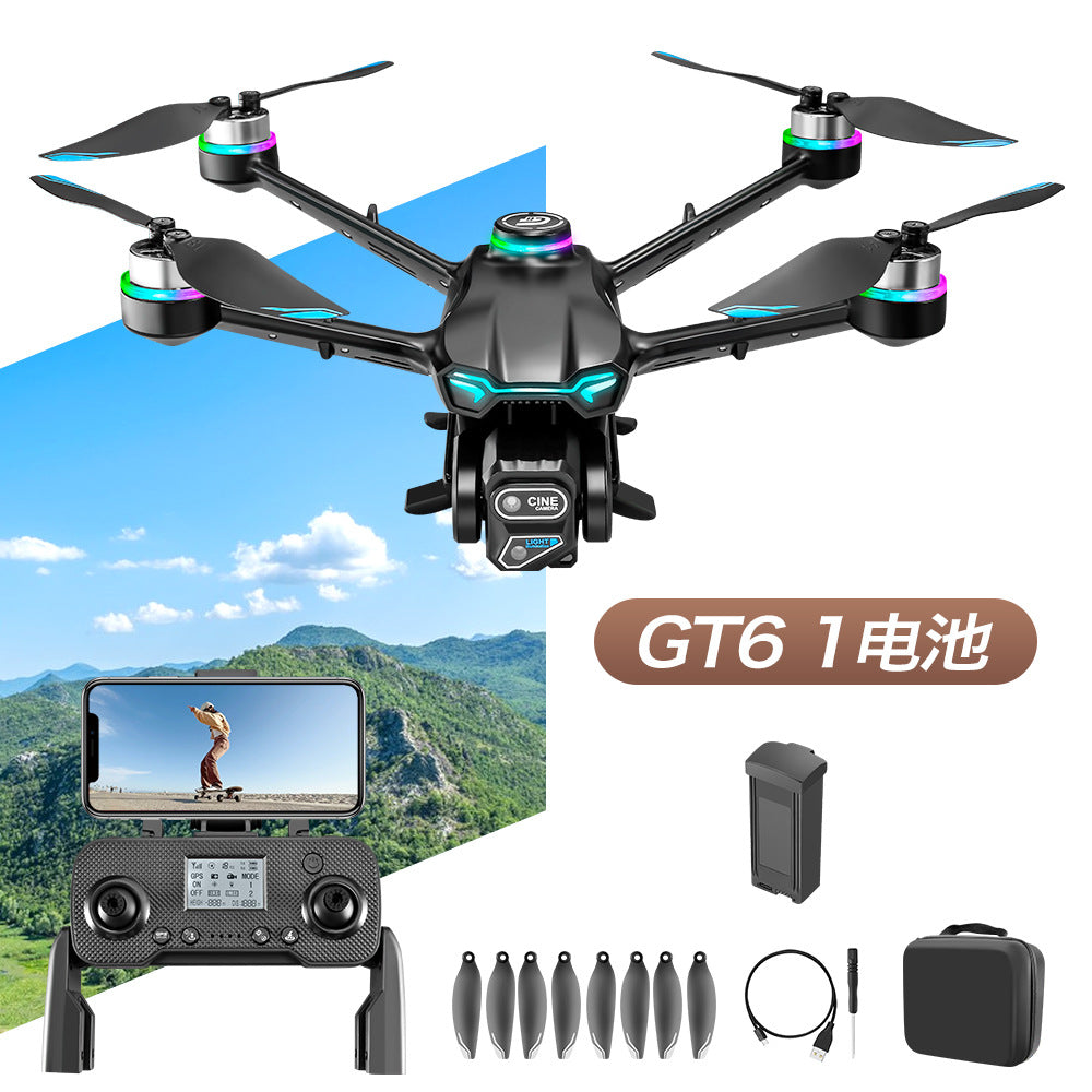 New gt6 drone: gps auto-return, quadcopter with obstacle avoidance, hd aerial photography, long-endurance remote control aircraft