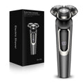 electric shaver with magnetic triple heads, full body washable, digital display, portable, fast charging, and cordless design - new model