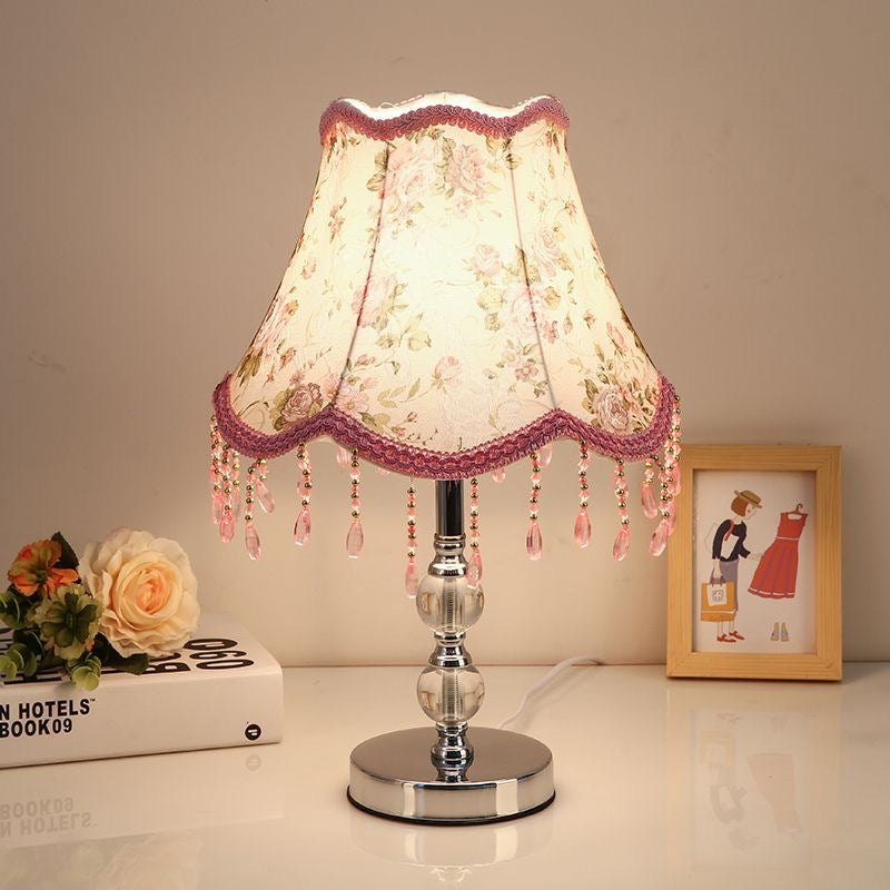 Creative and warm crystal european-style table lamp - bedroom bedside nightstand remote control energy-saving night light - baby feeding minimalist cross-border