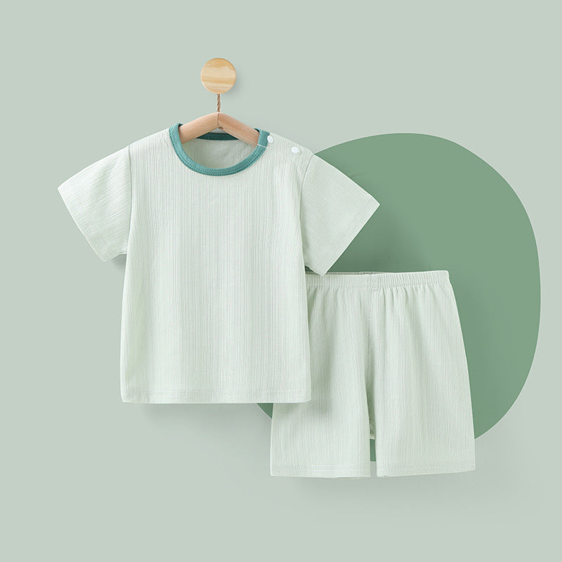 Baby short-sleeve pajama set - summer loungewear for boys and girls - toddler and child minimalist pajama set