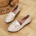 export british style women's leather loafers - new  collection, versatile flat heel, slip-on with bow detail, plus size available