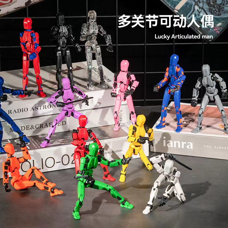 Multi-joint movable doll 3d printed hand board lucky 13 doll full body movable robot decompression toy artifact
