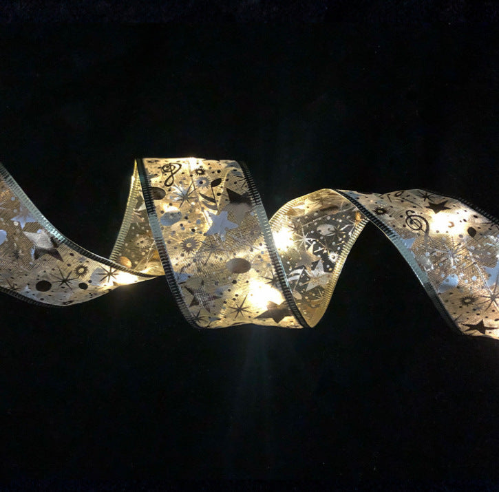 led ribbon light string, Christmas tree decoration lights with gift box bow satin with light copper wire light strictly selected