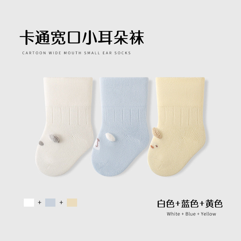 Baby elephant baby socks autumn combed cotton breathable kidsknee socks candy color class a antibacterial infant socks