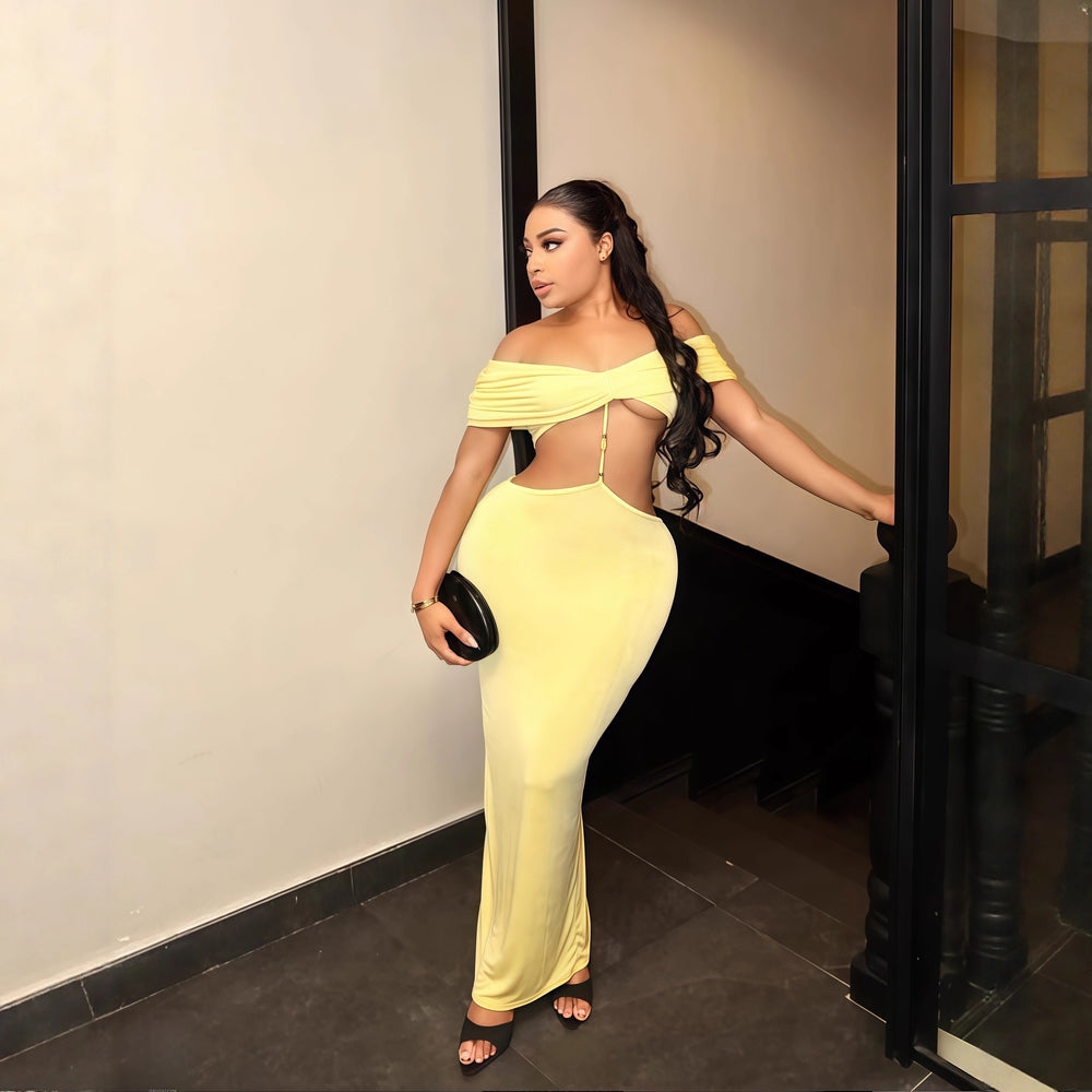 European and american cross-border women's fashion:  autumn new arrival - solid color sleeveless off-the-shoulder bandeau sexy bodycon mini dress