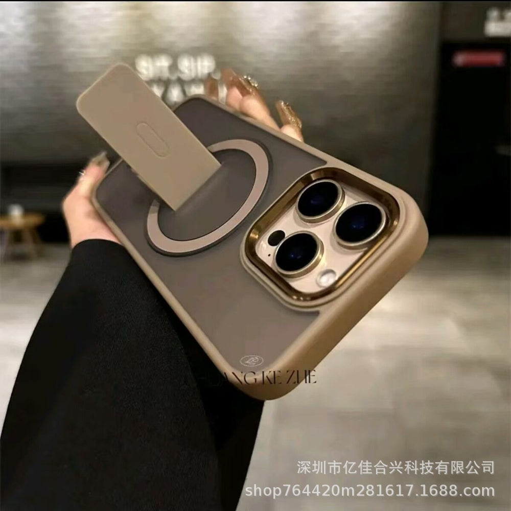 Xuanyin magnetic holder is suitable for iphone17promax mobile phone case apple 15 frosted skin hard case cross-border 16