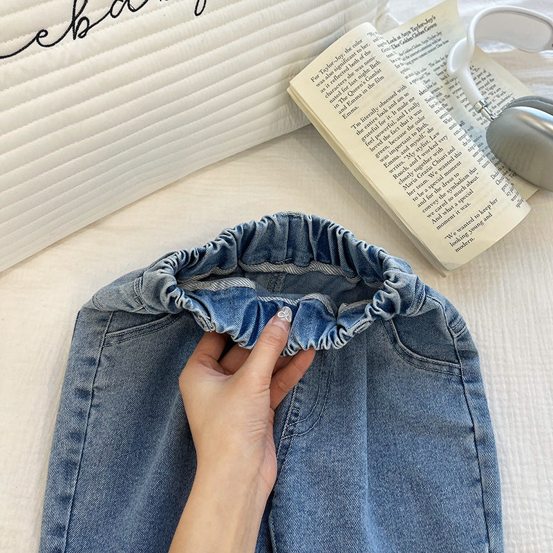 new year's collection: autumn/winter girls' lace-up denim pants with cute bow detail - stylish and sweet flare jeans for baby girls