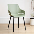 Nordic style iron and plastic backrest dining chair - suitable for dining room, outdoor, bedroom vanity, library, and casual seating