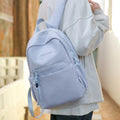New arrival large-capacity student tutoring backpack pure color men's and women's couple style casual spring outing backpack korean style