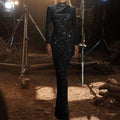 new arrival: independent brand cutout off-shoulder evening gown - european & american style, round neck, slim fit, figure-flattering s-line sequin dress for women