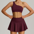 Fashionnew arrival tennis skirt suit women's badminton running yoga short skirt suitfashion tape fitness sports skirt pants
