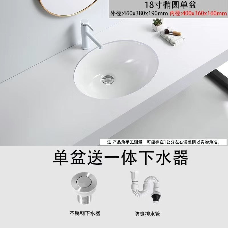 Hotel style ceramic undercounter wash basin small size square round balcony wash basin bathroom basin single basin