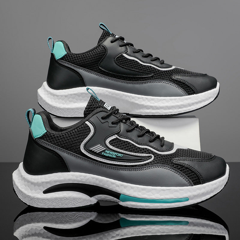2025 winter new men's breathable casual sneakers, mesh anti-odor shoes, men's soft sole versatile running shoes