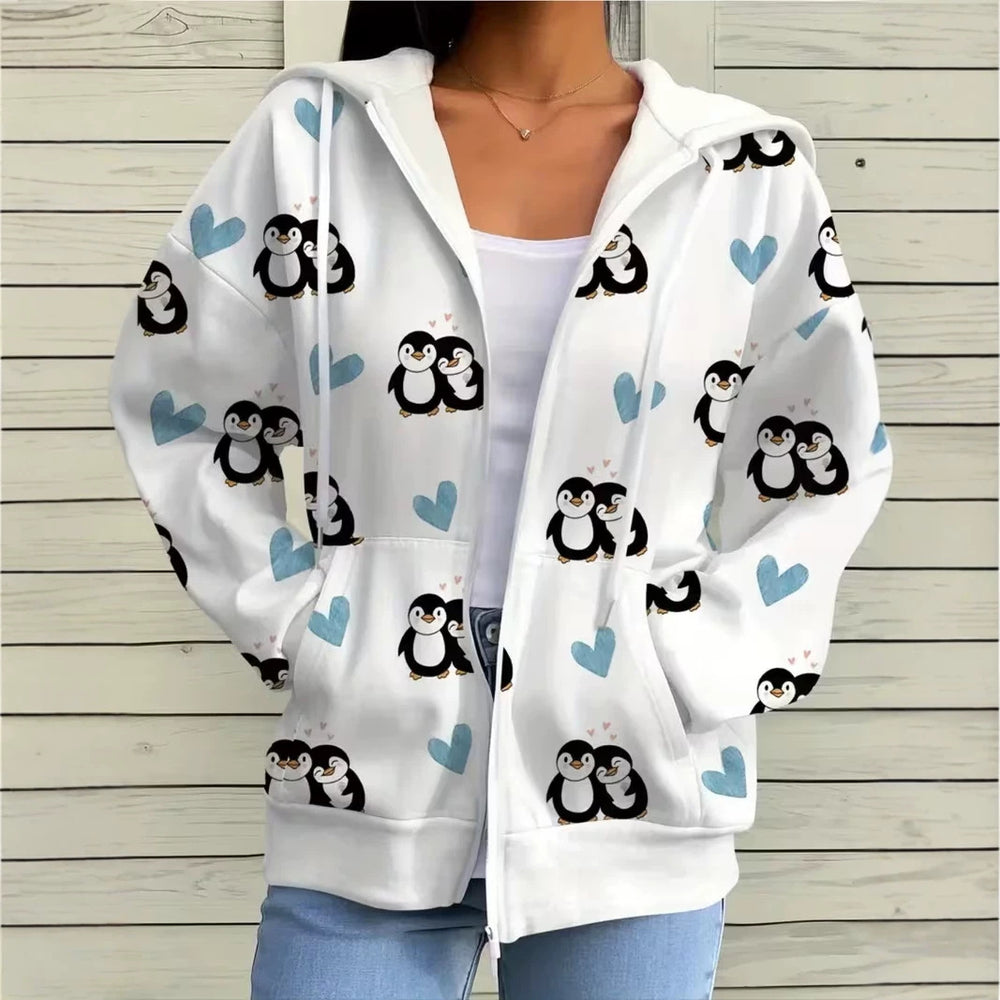 hot-selling plus-size women's zip-up hoodie, new casual long-sleeve hooded sweatshirt jacket, dropshipping available