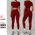 autumn/winter new women's activewear set: high-waisted, high-stretch, quick-dry workout outfit for pilates and yoga