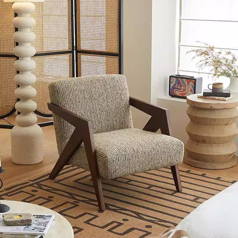 Single sofa chair richard french medieval style living room balcony casual chair solid wood designer sofa single chair