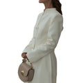 cross-border e-commerce women's fashion: european and american summer new arrivals - elegant and chic button-down, cinched-waist solid color dress 661