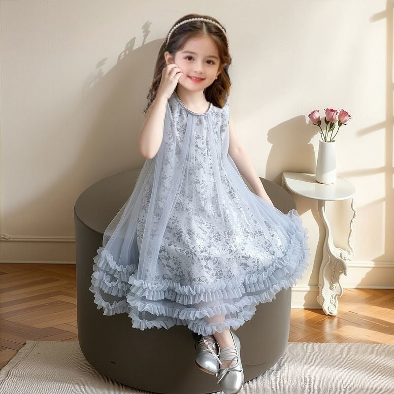 New girls' dresses: stylish princess dresses for little girls, trendy mesh tutu skirts, summer floral midi dresses