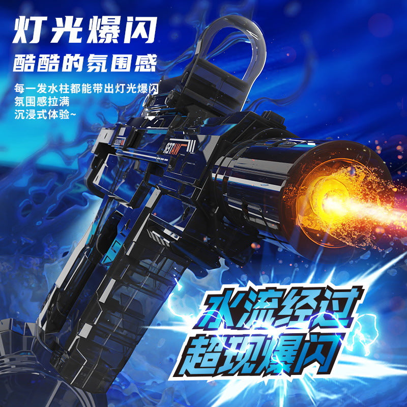 Explosive fire uzi manual and automatic electric water gun automatic water grabbing uzi linked burst light water gun